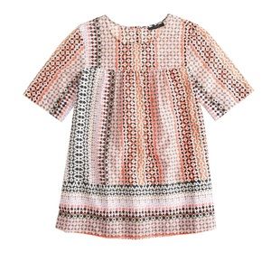 J.Crew Geo Print Multicolored Short Sleeve Peasant Top Size 8